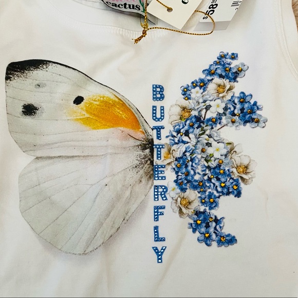 NWT! White butterfly sleeveless tunic size 4Y! 🦋 - Picture 5 of 7
